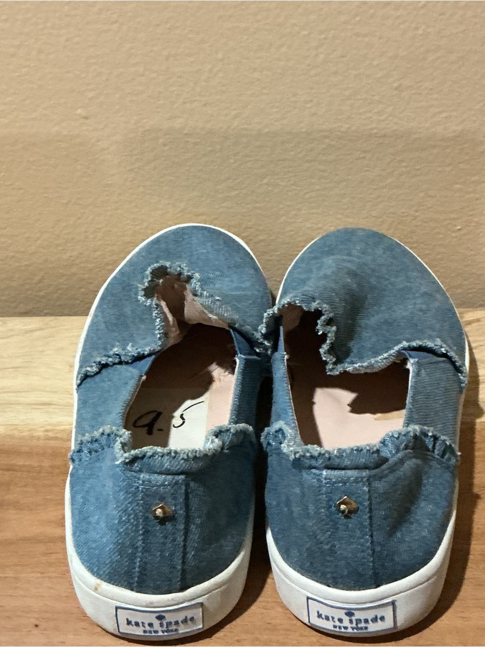 kate spade Women’s Frayed Denim Slip-On Sneakers in Blue